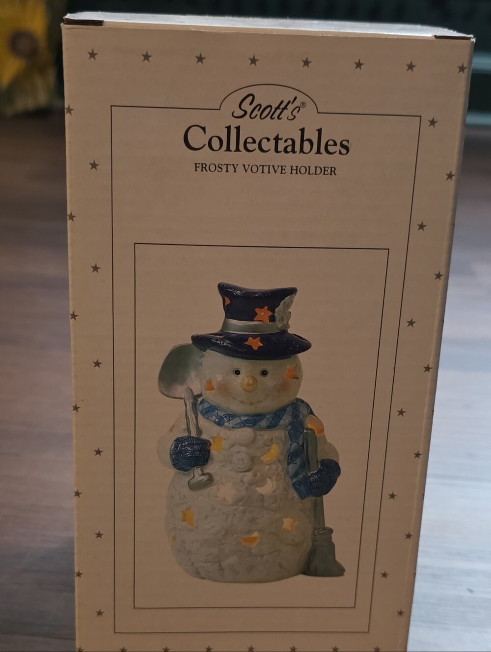 Scotts Collectables Frosty Votive Holder - White and Blue Snowman